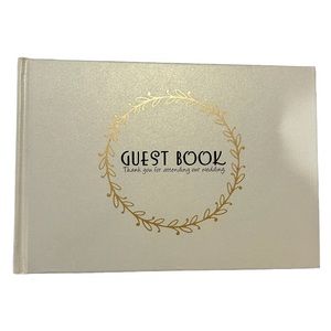 Off white guest book for wedding.